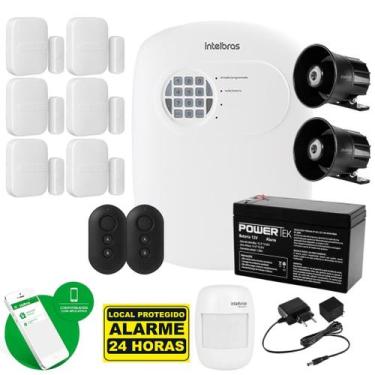 Imagem de Kit Alarme C/ Sensores S/ Fio 6 Xas + 1 Ivp 2000 E 2 Sirenes - INTELBR