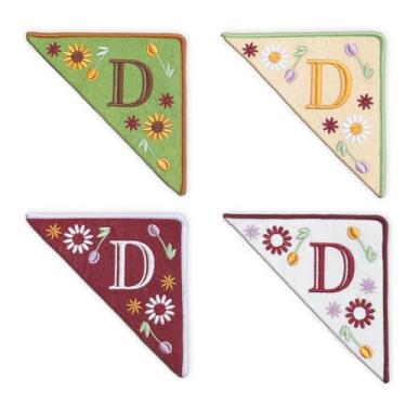Imagem de TenDawn Marca de canto bordada personalizada, pacote com 4, canto de marcador de página de feltro inicial, presente para amantes de livros
