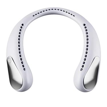 Imagem de WYUYIWH Ventilador de pescoço portátil, ventilador pessoal mãos livres, ventilador pequeno de resfriamento recarregável sem lâmina USB, ventilador operado por bateria de 3 velocidades, refrigerador de