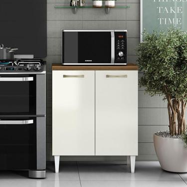 Imagem de Balcão Cozinha Com Tampo 70cm Com 2 Portas Joana Atacama-off White A09 - D'rossi