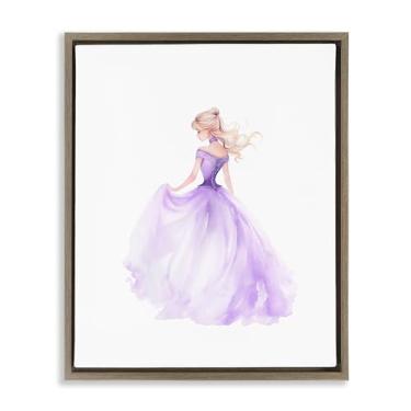 Imagem de Stupell Industries Linda arte de parede em tela flutuante com moldura de princesa cinza, design de Christine Simpson Art, 78 x 63 cm