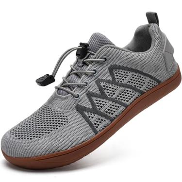 Imagem de WateLves Wide Water Shoes Tênis masculino feminino minimalista para caminhada, praia, casual, sola zero drop, Cinza/chiclete, 10 Wide Women/8.5 Wide Men
