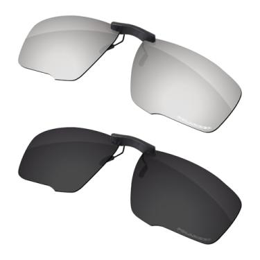 Imagem de Firtox Clipes de óculos de sol unissex polarizados para Oakley Crosslink Zero Asian Fit OX8080-58, proteja seus olhos - titânio preto e prata sólido