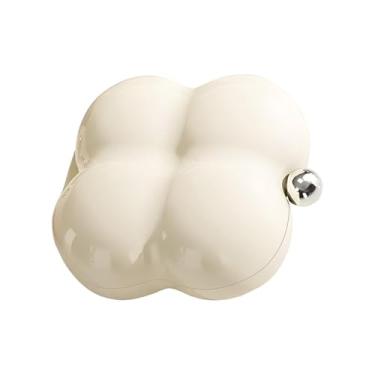 Imagem de Caixa de comprimidos compacta em forma de nuvem – Caixa de medicamentos portátil para viagens, organizador de comprimidos de 7 grades e estojo de armazenamento de joias - branca