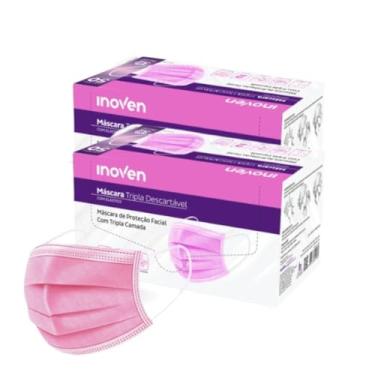 Imagem de Máscara Descartável Facial Tripla Camada de Proteção Filtro - 100 Unidades (2 pacotes com 50 unidades)