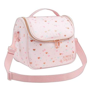 Imagem de Lancheira Tiracolo Escolar Académie Coração Metalizado 9032 Rosa - Tilibra