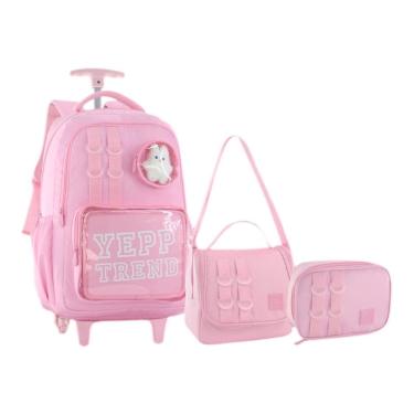 Imagem de Kit Mochila Escolar Rodinhas Juvenil Trend Ursinho pelucia  Estojo Lancheira Yepp 2026