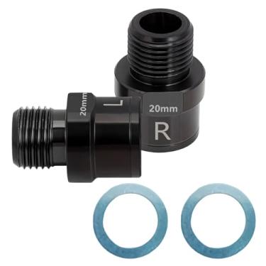 Imagem de Extensores de pedal de bicicleta de 20 mm (0,79), espaçadores de braço de manivela de alumínio CNC com rolamentos selados e kit de ajuste de fator Q para bicicleta de estrada, preto anodizado