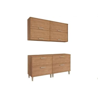 Imagem de Cozinha Modulada Mgm Bella 4 Peças (2aéreos+2balcões) 160cm Freijo-mgm