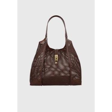 Imagem de Bolsa Tote Grande Couro Marrom Café Luiza Barcelos-Feminino