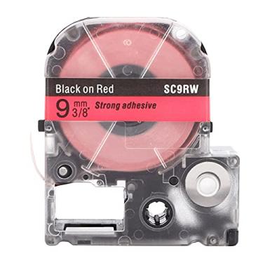 Imagem de Fita de etiqueta à prova de óleo, anticorrosão, resistente ao desgaste, transparente, durável, etiquetadora, para impressora de etiquetas, série LW, máquina de etiquetas Jin (Texto preto de 9 mm