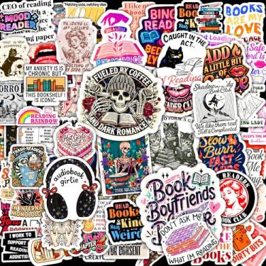 Imagem de 150 peças de adesivos de livros para adultos – Pacote de leitura, romance e apimentado BookTok, vinil estético à prova d'água para Kindle, amantes de livros, diários, laptops e garrafas de água