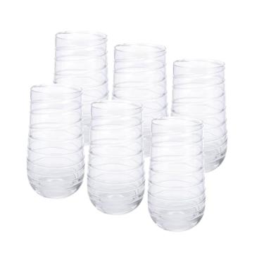 Imagem de Copo de Vidro Incolor com Textura, 6 unidades, Cromus