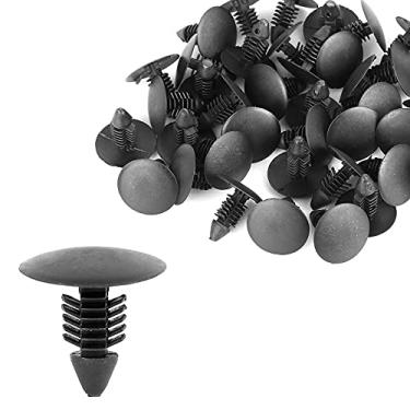 Imagem de X AUTOHAUX 40 peças 7 mm furo Diâmetro rebites de plástico parafuso prendedor para-choque prendedor clipes retentor preto para GM