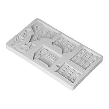 Imagem de ZJchao Molde de Silicone, Molde de Fondant de Chocolate para Bolo de Castelo de árvore de Natal, Com Design Antiaderente, para Cozimento Diy, Artesanato de Cera de Aromaterapia