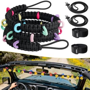 Imagem de linastu Suporte de pato de borracha para Jeep – Suporte elástico de corda paracord para Wrangler YJ TJ JK JL e Gladiator JT, comporta 36 patos, para amantes de Jeep