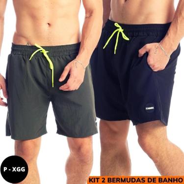 Imagem de Kit 2 Bermuda Banho Shorts Praia Mauricinho Várias Opções Qualidade Premium Com Elastano Hammer-Masculino