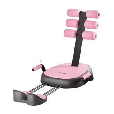 Imagem de KiBcsLic Barra de abdominais para treinamento de abdominais no chão, equipamento multifuncional de musculação para escritório, academia em casa, barra de, Rosa