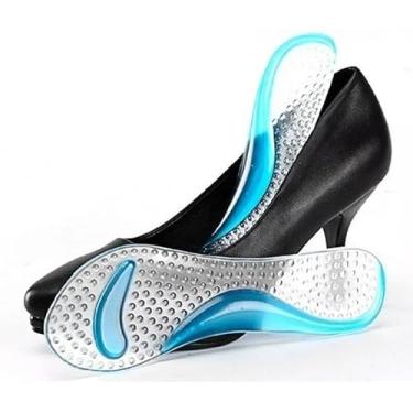 Imagem de Palmilha de Gel Ortopédica Feminina para Salto Alto – Conforto Extremo, Absorção de Impacto, Massageadora e Antiderrapante | Ideal para Pés Cansados e Calçados Apertados 34 ou 38