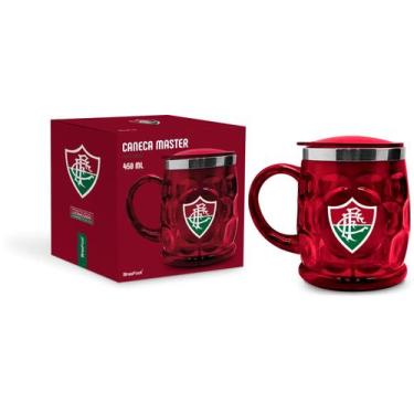 Imagem de Caneca Térmica Fluminense Copo Inox 450ml Tricolor Oficial - Brasfoot