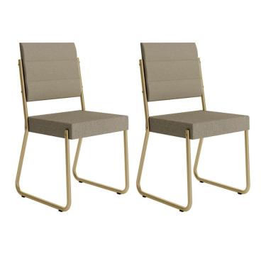 Imagem de Conjunto 2 Cadeiras de Jantar 1736 Carraro Dourada