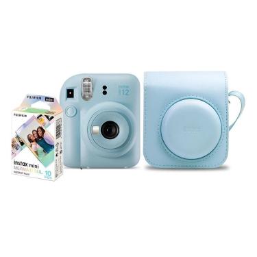 Imagem de Kit Câmera Instantânea Instax Mini 12 Azul com Pack 10 fotos e Bolsa Azul, FUJIFILM