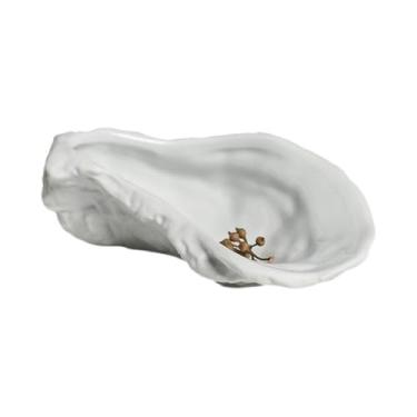 Imagem de prato de lanche 1 peça prato de cerâmica irregular em formato ostra pratos sobremesa bandeja lanche frutas jantar tigela de sopa