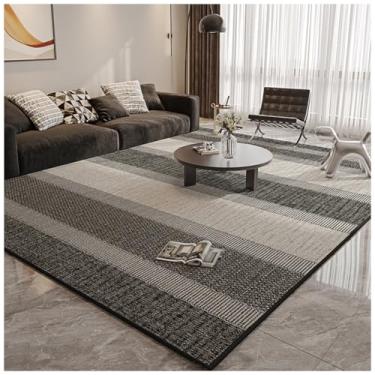 Imagem de SPXMQSS Tapete para quarto, sala de estar com suporte antiderrapante, lavável e resistente à sujeira para quarto, quarto, cozinha, escritório, escritório - preto cinza G 200 x 250 cm