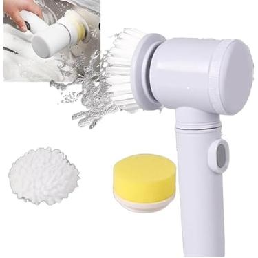 Imagem de Escova de Limpeza Elétrica Portátil Sem Fio Recarregável, 3 Cabeças, para Banheiro, Piso, Vidro e Limpeza Doméstica