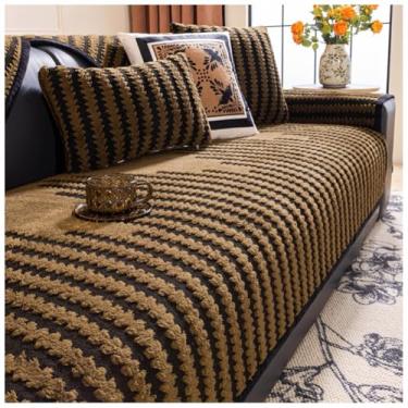 Imagem de SPXMQSS Capas de sofá para sofá seccional, protetor de móveis, capas de sofá de pelúcia grossas, macias, capas de almofada laváveis, universais, antiderrapantes em forma de L 110 x 110 cm