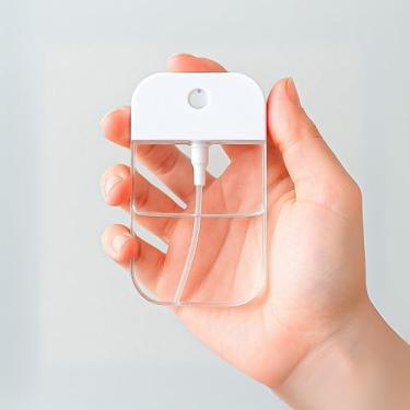 Imagem de Frasco Spray Portátil Macaron Formato Cartão 50ml Branco - Borrifador Recarregável Compacto para Perfume, Álcool Líquido, Essências e Cosméticos Artesanais - Plástico Resistente (1 Unidade)