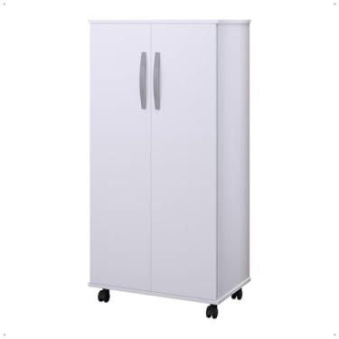 Imagem de Armário Sapateira Organizador Multiuso Prático Quarto Com Rodízios ou Pés 2 Portas(Nara Branco)