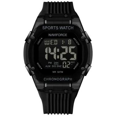 Imagem de Relógio Digital Esportivo Luminoso Pulseira De Silicone 50m à Prova D'água Preto