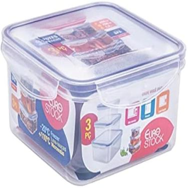 Imagem de Potes quadrados transparentes para armazenar alimentos frescos, organizacao da cozinha, elegante