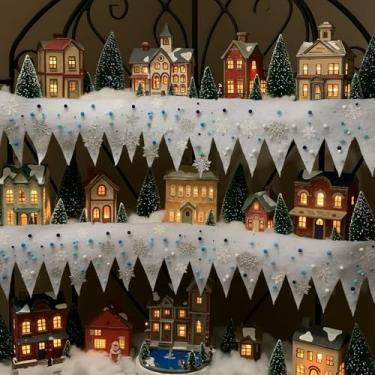 Imagem de Boao Cobertor de neve falso de Natal com gelo 152 x 78 cm, cobertor de neve artificial de Natal, tapete de exibição de aldeia com bolas brancas azuis e flocos de neve para lareira, mesa, decoração de