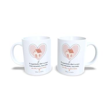 Imagem de Caneca de Cerâmica com Frase Clarice Lispector, Liberdade é Pouco, Branca com Ilustração de Pomba, 325ml (19060)