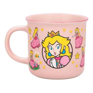 Imagem de Paladone Caneca de mudança de calor Super Mario Princess Peach 300 ml, oficialmente licenciada pela Nintendo, xícara de café de cerâmica rosa para bebidas quentes, presente para jogadores, coleção de