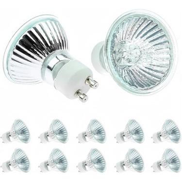 Imagem de QIROGKC Lâmpada de halogêneo Gu10 110v 220v grau comercial 20w-100w substituição longa vida útil para projetor de aeroporto luz microscópio (35 W 10 pçs/110 V)
