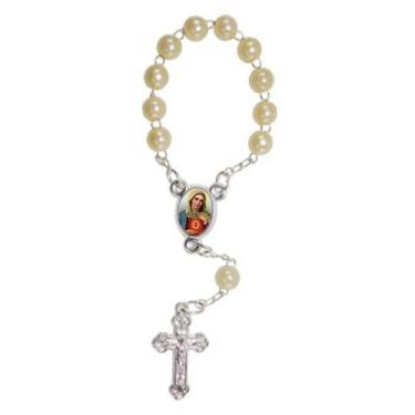 Imagem de 50 Mini Terço com Foto de Sagrado Coração de Maria - SJO Artigos Relig