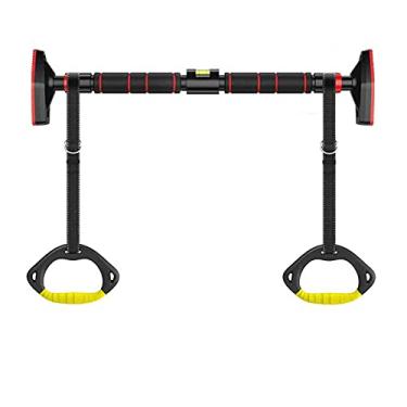 Imagem de Barras de puxar barra horizontal para moldura de porta, 70-96 cm poste de pendurar na parede para corredor, equipamento de treinamento de anel giratório, carga de segurança 250 kg