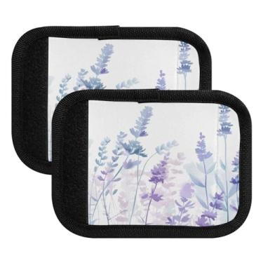 Imagem de Qilmy Linda alça de bagagem lavanda pacote com 2 identificadores de bagagem etiqueta de alça confortável capa para carrinho de bebê, mala de viagem, acessórios de viagem de avião80