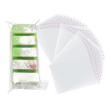 Imagem de 500 sacos de presente para derretimento de cera, embalagem autoadesiva para torres/blocos de cera de 10 x 2,5 cm