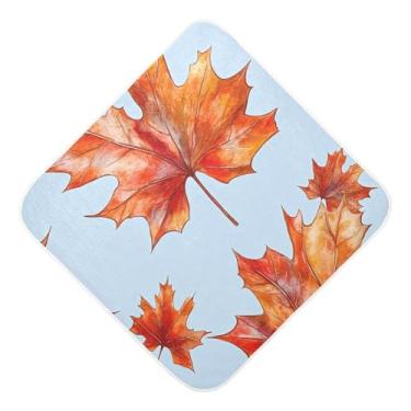 Imagem de STAYTOP Lindas toalhas de bebê com capuz de musselina de folhas de bordo, toalha de banho super macia, toalhas de banho absorventes para banho recém-nascido unissex 76 x 76 cm