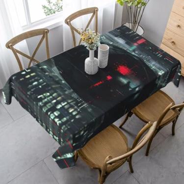 Imagem de SKKNT Toalha de mesa de jantar com estampa Hacker Era, 89 x 139 cm, retangular, impermeável, reutilizável, festa de jantar