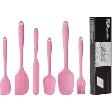 Imagem de Conjunto de 6 espátulas, conjunto de utensílios de silicone premium com resistência ao calor para cozinhar e usar na cozinha