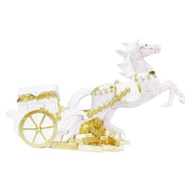 Imagem de FLCPJGV Escultura de Cavalo, Artesanato, Presente Decorativo, Estatueta de Resina, Ornamento de Mesa para Lareira, Corredor, Ano do Cavalo, Branco