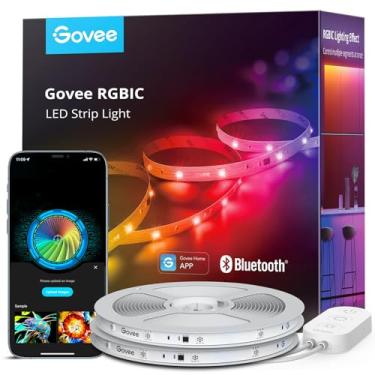 Imagem de Govee Fita de LED RGBIC, luzes de LED inteligentes de 20 m para quarto, controle de aplicativo de luzes LED Bluetooth, várias cores em uma linha, luzes LED que mudam de cor, sincronização de música, interior, 2 rolos de 10 m