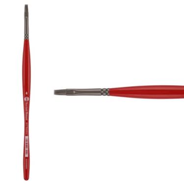 Imagem de Pincel Borciani Bonazzi Unico Silver Synthetic Series 811, Flat 2 - Pincel de cabo médio feito à mão na Itália, sem crueldade, acrílico, óleo, aquarela, precisão elástica