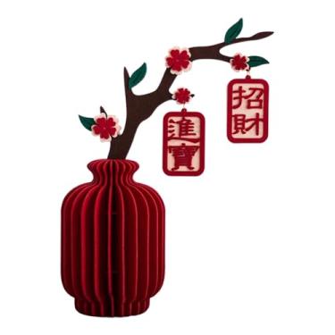 Imagem de predolo Centro de mesa em formato de favo de mel com vaso para o Ano Chinês de 2026, decoração para loja, restaurante, festa ou quarto, Style D