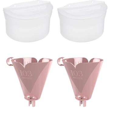 Imagem de Kit com 2 Suporte de Filtro de Café Rosa 103 + 2 Saleiro Plástico 885ml Atóxico